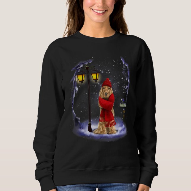 Engelska Cocker Spansk jultomte Light Winte T Shirt (Framsida)
