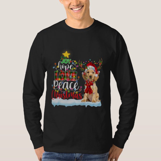 Engelska Cocker Spansk Santa Hat-julljus  T Shirt (Framsida)