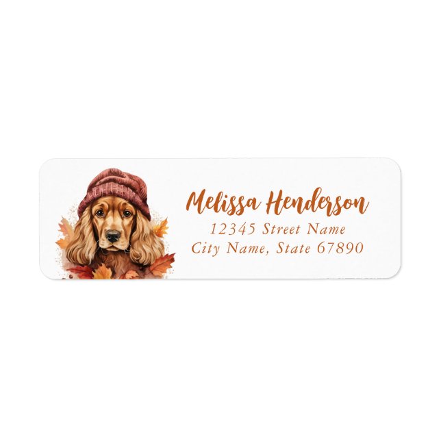 Engelska Cocker Spanska Hund Returetiketter Returadress Etikett (Framsidan)