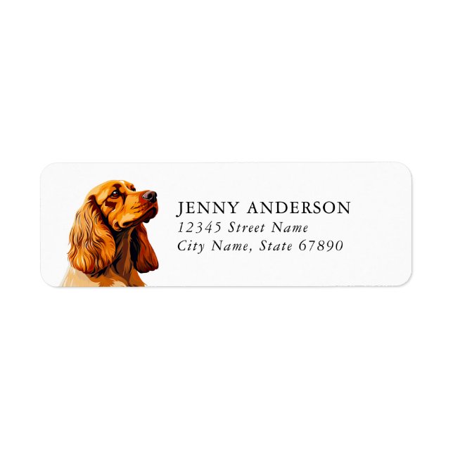 Engelska Cocker Spanska Hund Returetiketter Returadress Etikett (Framsidan)