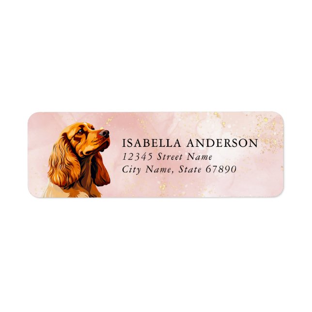 Engelska Cocker Spanska Hund Returetiketter Returadress Etikett (Framsidan)