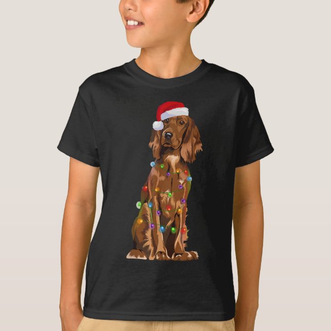 Engelska Cocker Spanska julen Ljus Julafton Hund L T Shirt (Framsida)