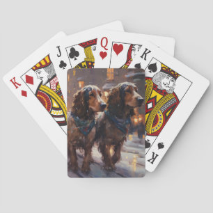 Engelska Cocker Spanska julsäsongen Casinokort