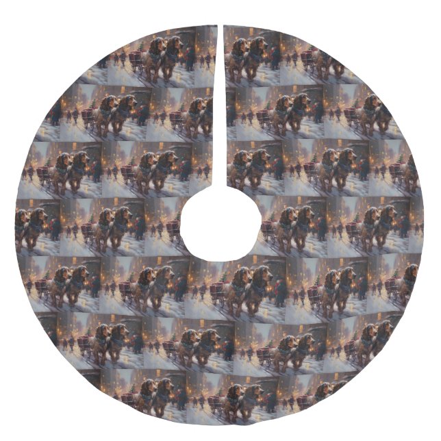 Engelska Cocker Spanska julsäsongen Julgransmatta Borstad Polyester (Framsidan)