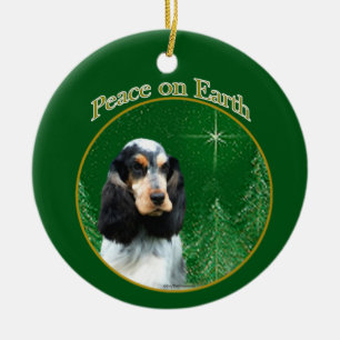 Engelska Cocker Spanska (roan) Peace Julgransprydnad Keramik