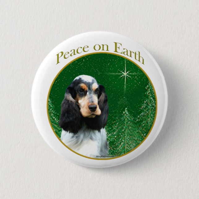 Engelska Cocker Spanska (roan) Peace Knapp (Framsida)