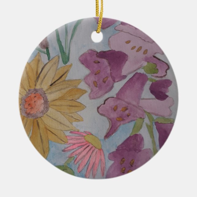Engelska Cottage Garden Ceramic Ornament (Framsidan)