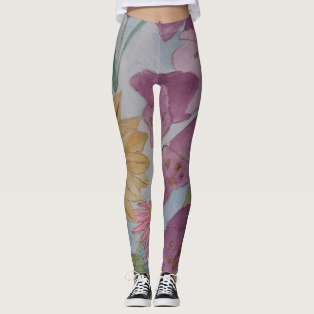 Engelska Cottage Garden Leggings (Framsida)