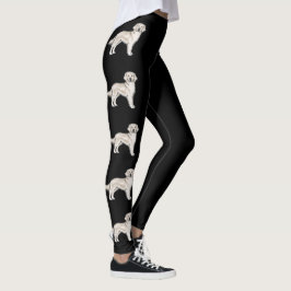 Engelska Cream Golden Retriever Cute Hundar Black Leggings