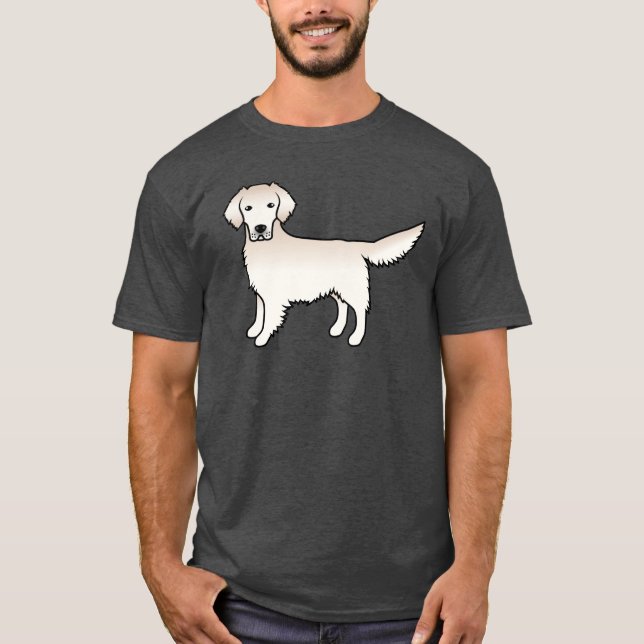 Engelska Cream Golden Retriever Cute Tecknad hund T Shirt (Framsida)