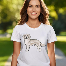 Engelska Cream Golden Retriever Cute Tecknad hund T Shirt