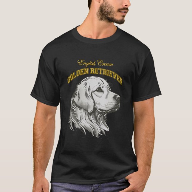 Engelska Cream Golden Retriever Ecgr Retro Preppy  T Shirt (Framsida)