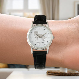 Engelska Cream Golden Retriever-Hund och eget namn Armbandsur