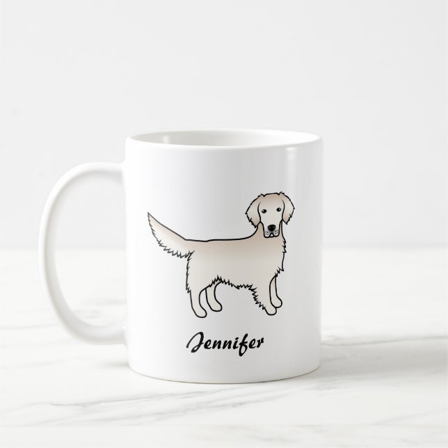 Engelska Cream Golden Retriever Tecknad hund & Nam Kaffemugg (Vänster)