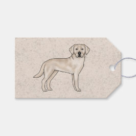 Engelska Cream Labrador Retriever Tecknad Lab Hund Presentetikett