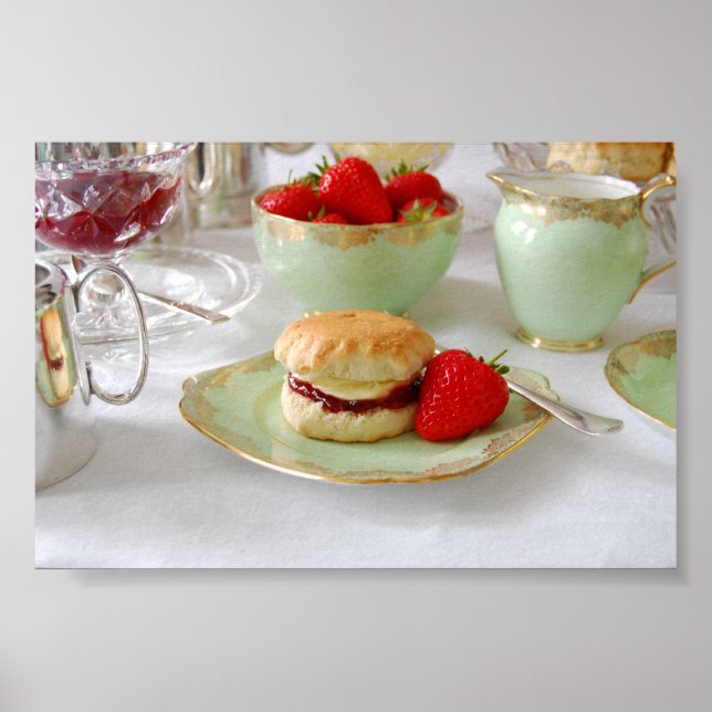 Engelska Cream Tea Poster (Framsidan)