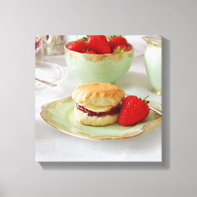Engelska Cream Tea Wrapped Canvas (Framsida)