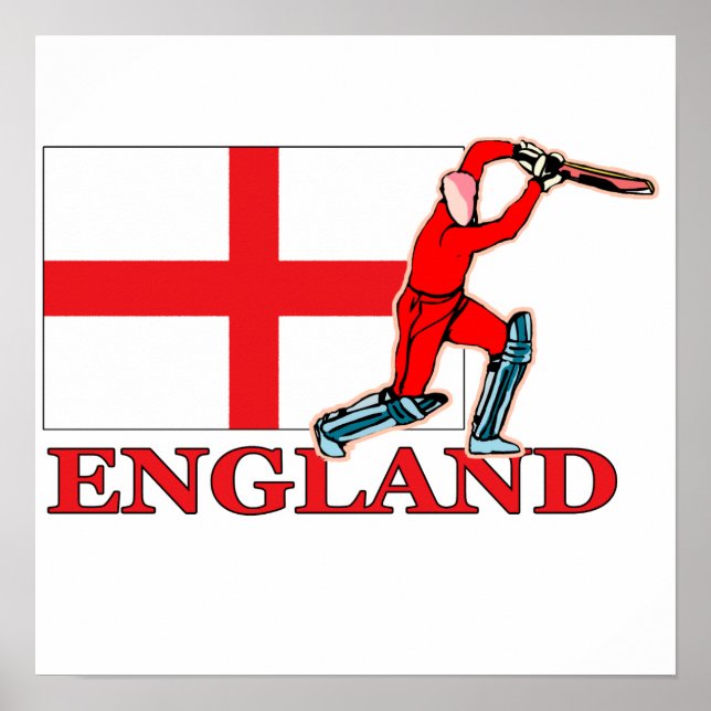 Engelska Cricket Player Poster (Framsidan)