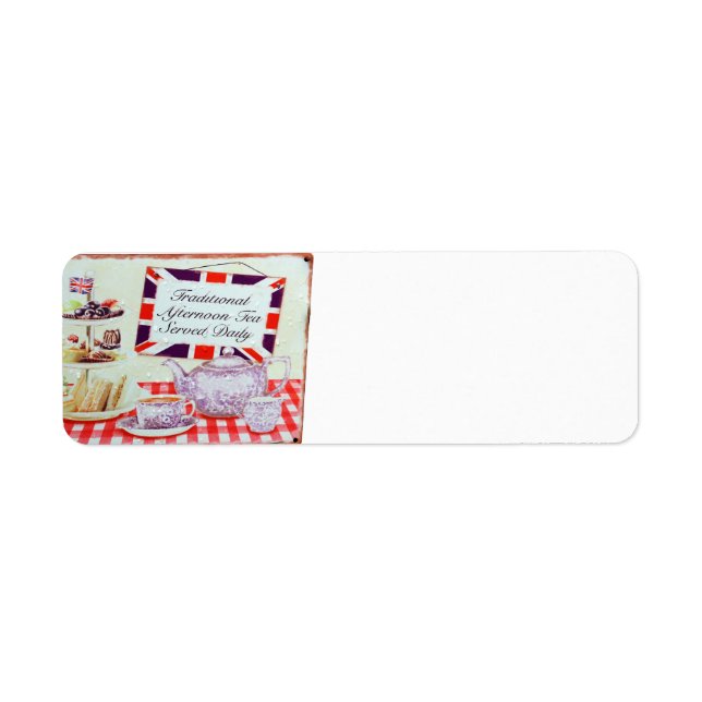 Engelska eftermiddagen Tea Returadress Etikett (Framsidan)