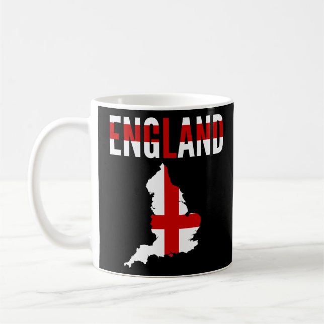 Engelska England Land Karta Flagga Kaffemugg (Vänster)