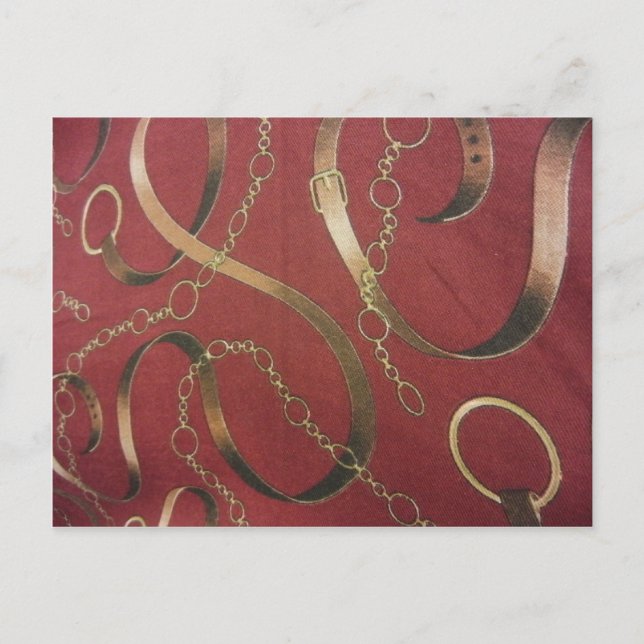 Engelska Equestrian - Röd Vykort (Framsida)