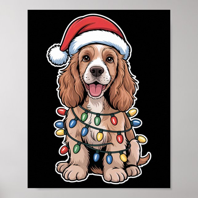 Engelska er spanel Wrapped in jul Ljus Poster (Framsidan)