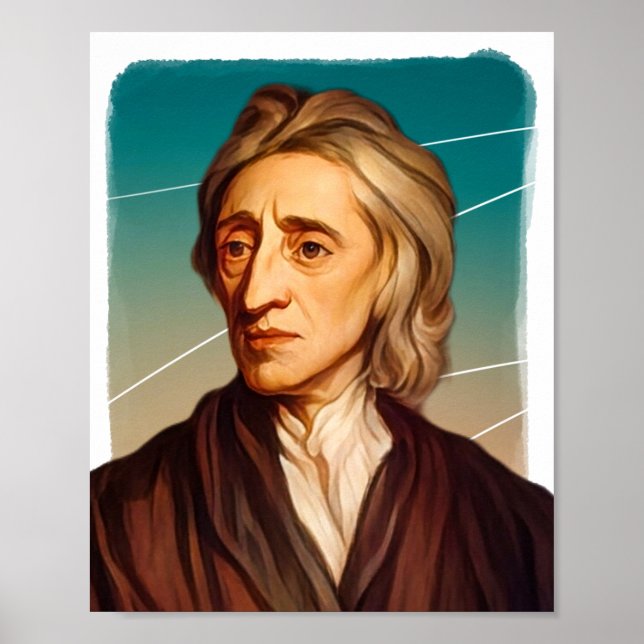 Engelska filosofen John Locke-illustration Poster (Framsidan)