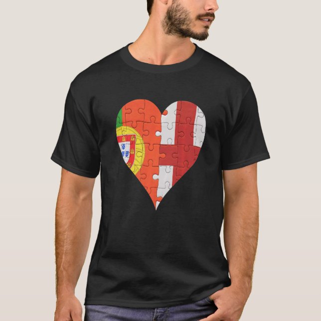 Engelska Flagga Heart T Shirt (Framsida)