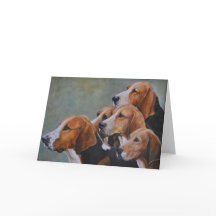 Engelska Fox Hounds Hund Konst Grattiskort