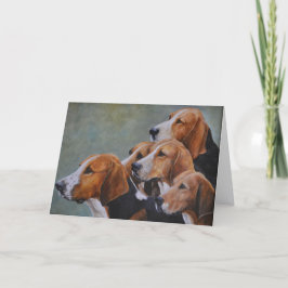 Engelska Fox Hounds Hund Konst Grattiskort Tack Kort