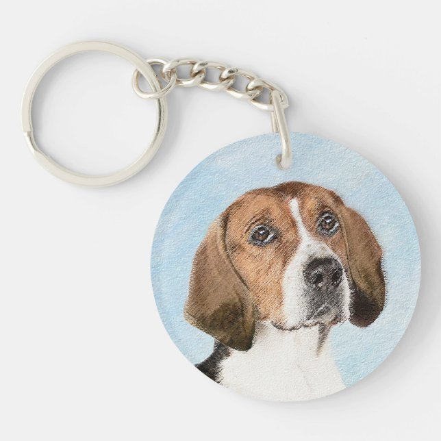 Engelska foxhound-målning - Cute Original Hund Art (Framsidan)