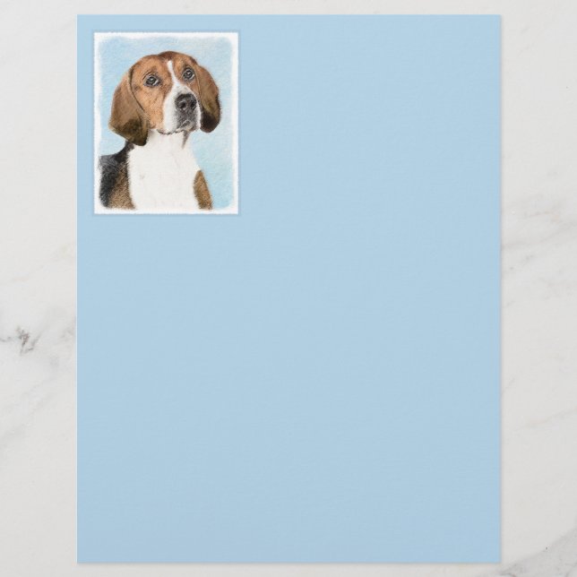 Engelska foxhound-målning - Cute Original Hund Art (Framsida)