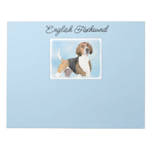 Engelska foxhound-målning - Cute Original Hund Art Anteckningsblock