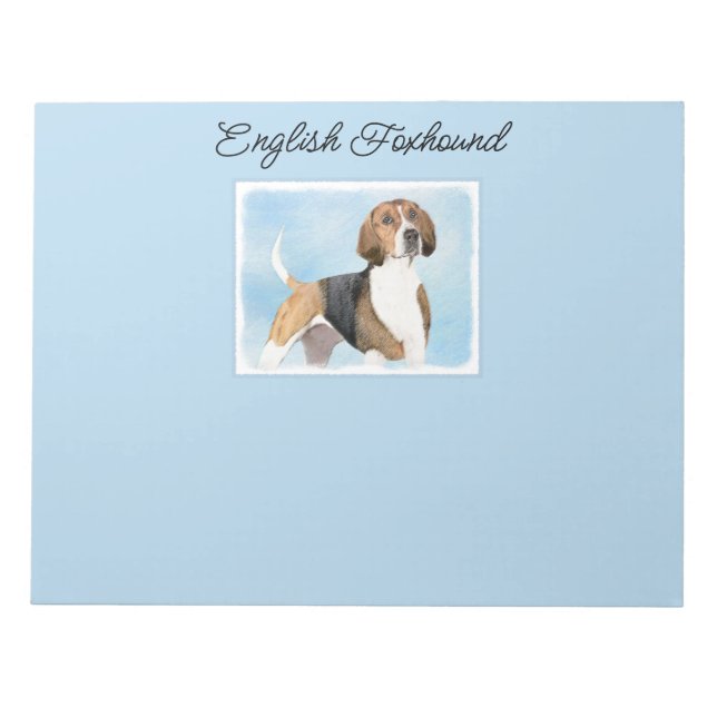 Engelska foxhound-målning - Cute Original Hund Art Anteckningsblock (Framsida)
