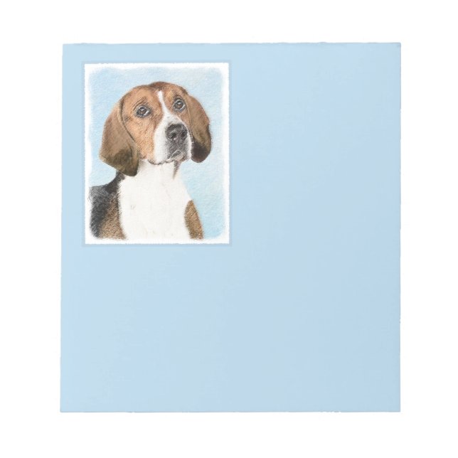 Engelska foxhound-målning - Cute Original Hund Art Anteckningsblock (Framsida)