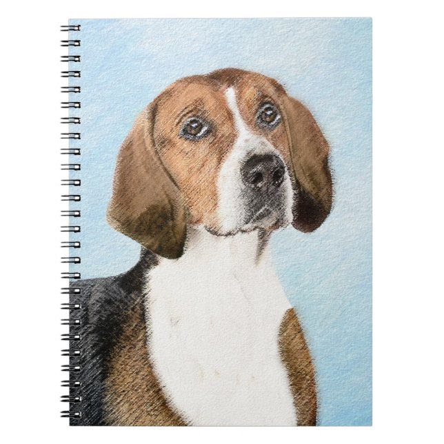 Engelska foxhound-målning - Cute Original Hund Art Anteckningsbok (Framsidan)