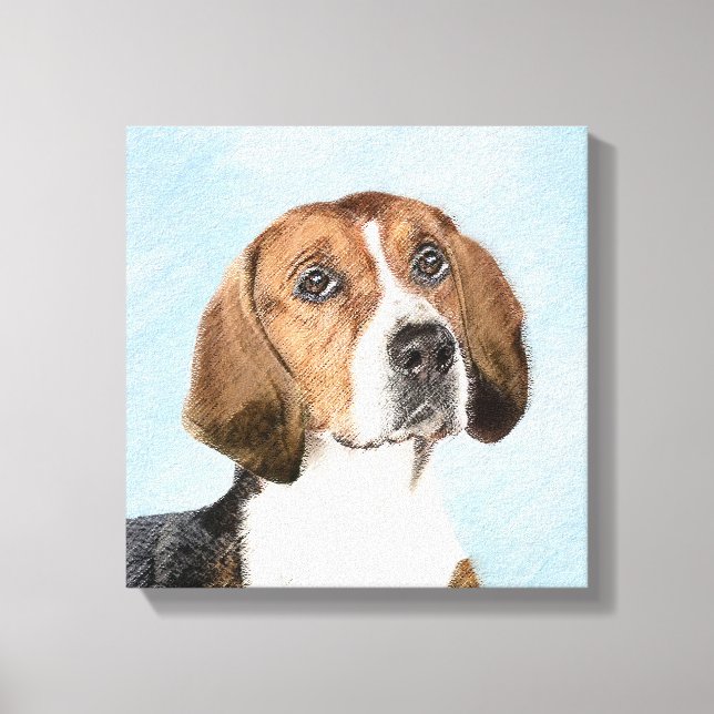 Engelska foxhound-målning - Cute Original Hund Art Canvastryck (Framsida)