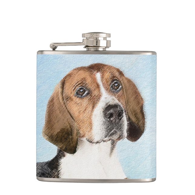 Engelska foxhound-målning - Cute Original Hund Art Fickplunta (Framsidan)