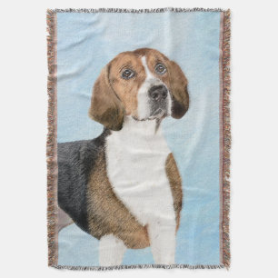 Engelska foxhound-målning - Cute Original Hund Art Filt