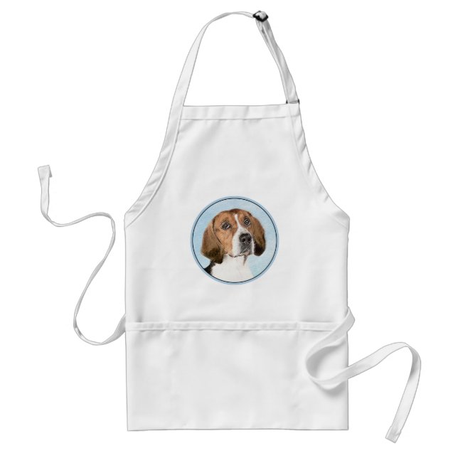 Engelska foxhound-målning - Cute Original Hund Art Förkläde (Framsidan)