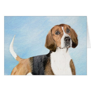 Engelska foxhound-målning - Cute Original Hund Art Hälsningskort