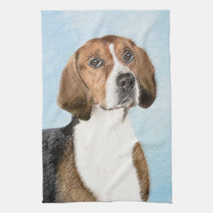 Engelska foxhound-målning - Cute Original Hund Art Kökshandduk