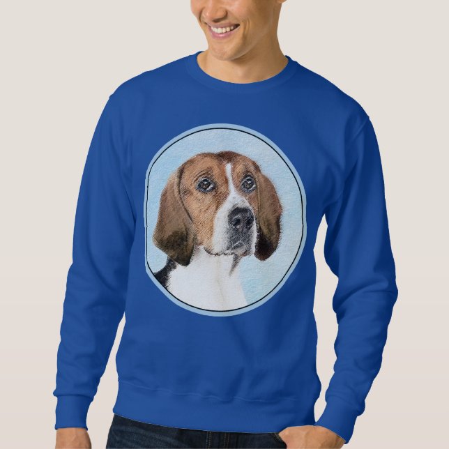 Engelska foxhound-målning - Cute Original Hund Art Lång Ärmad Tröja (Framsida)