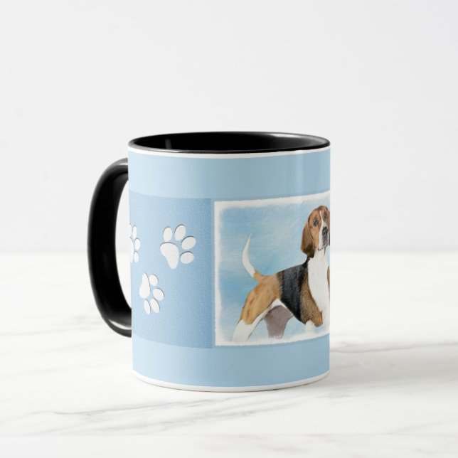 Engelska foxhound-målning - Cute Original Hund Art Mugg (Framsida vänster)