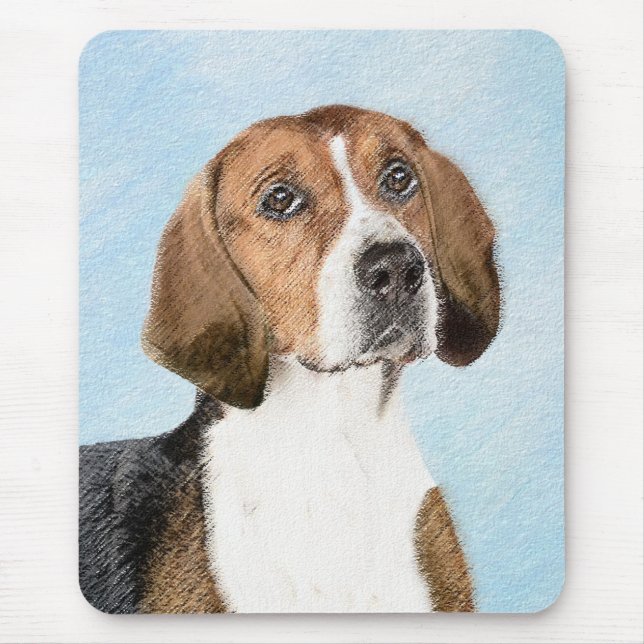 Engelska foxhound-målning - Cute Original Hund Art Musmatta (Framsidan)