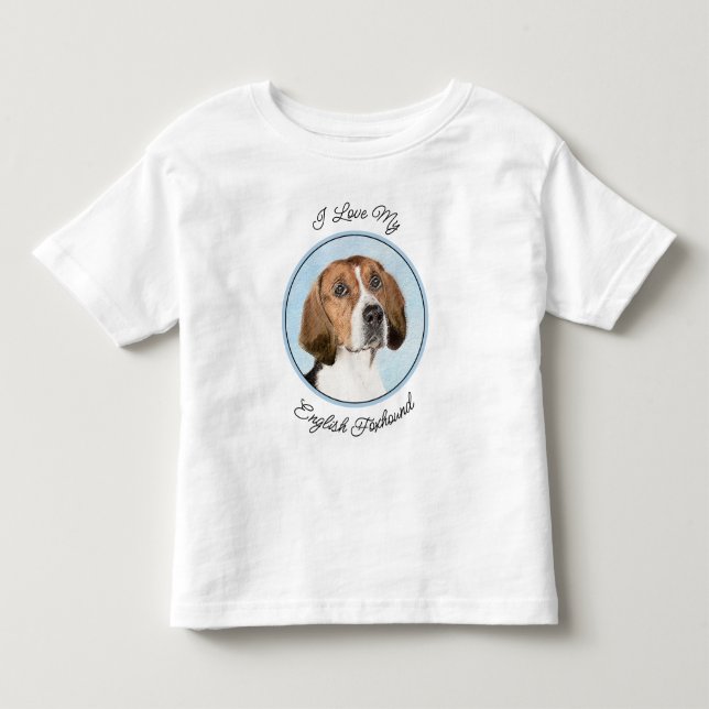 Engelska foxhound-målning - Cute Original Hund Art T Shirt (Framsida)