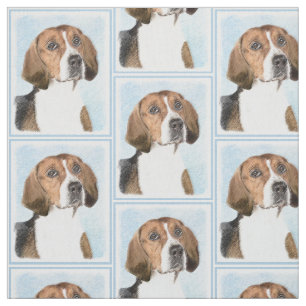 Engelska foxhound-målning - Cute Original Hund Art Tyg