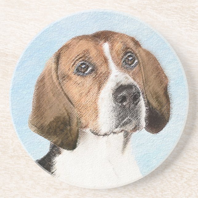 Engelska foxhound-målning - Cute Original Hund Art Underlägg (Framsidan)
