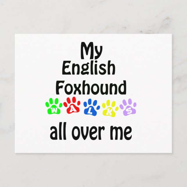 Engelska foxhound Walks Design Vykort (Framsida)