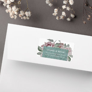 Engelska Garden Blommigt Returetiketter Jade Adressetikett